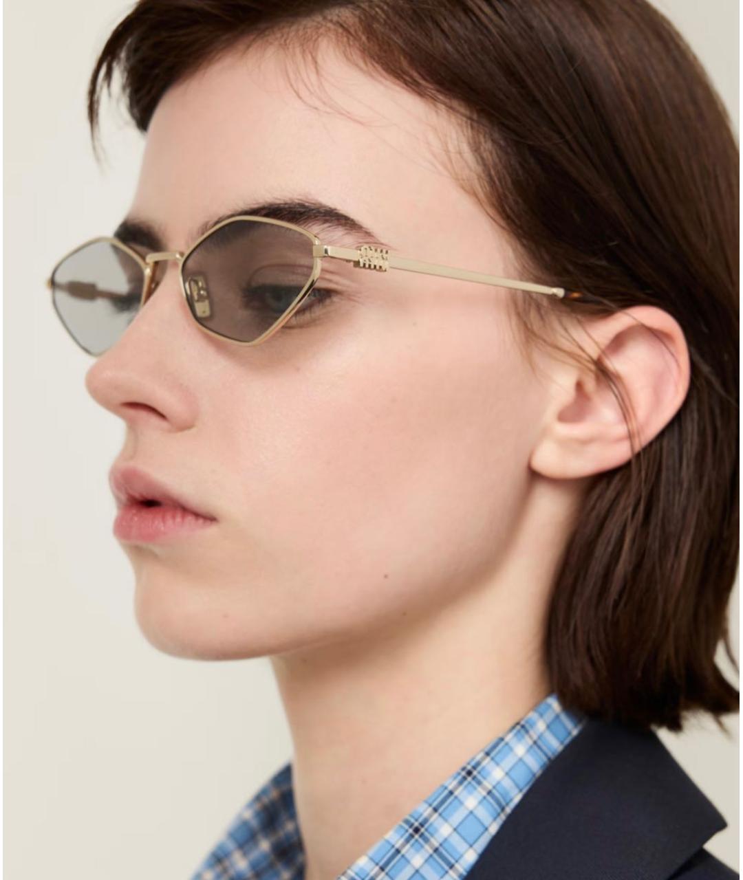 MIU MIU Серые металлические солнцезащитные очки, фото 5