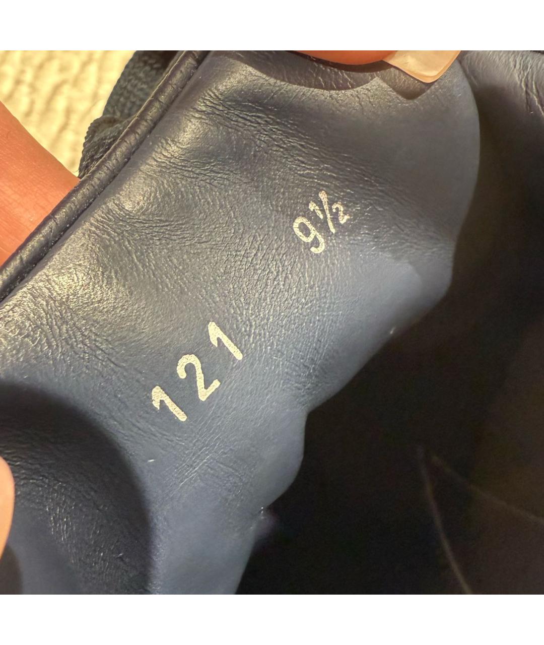 ZILLI Темно-синие кожаные низкие кроссовки / кеды, фото 5