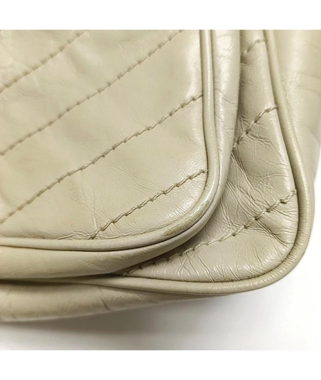 SAINT LAURENT Бежевая кожаная сумка через плечо, фото 6