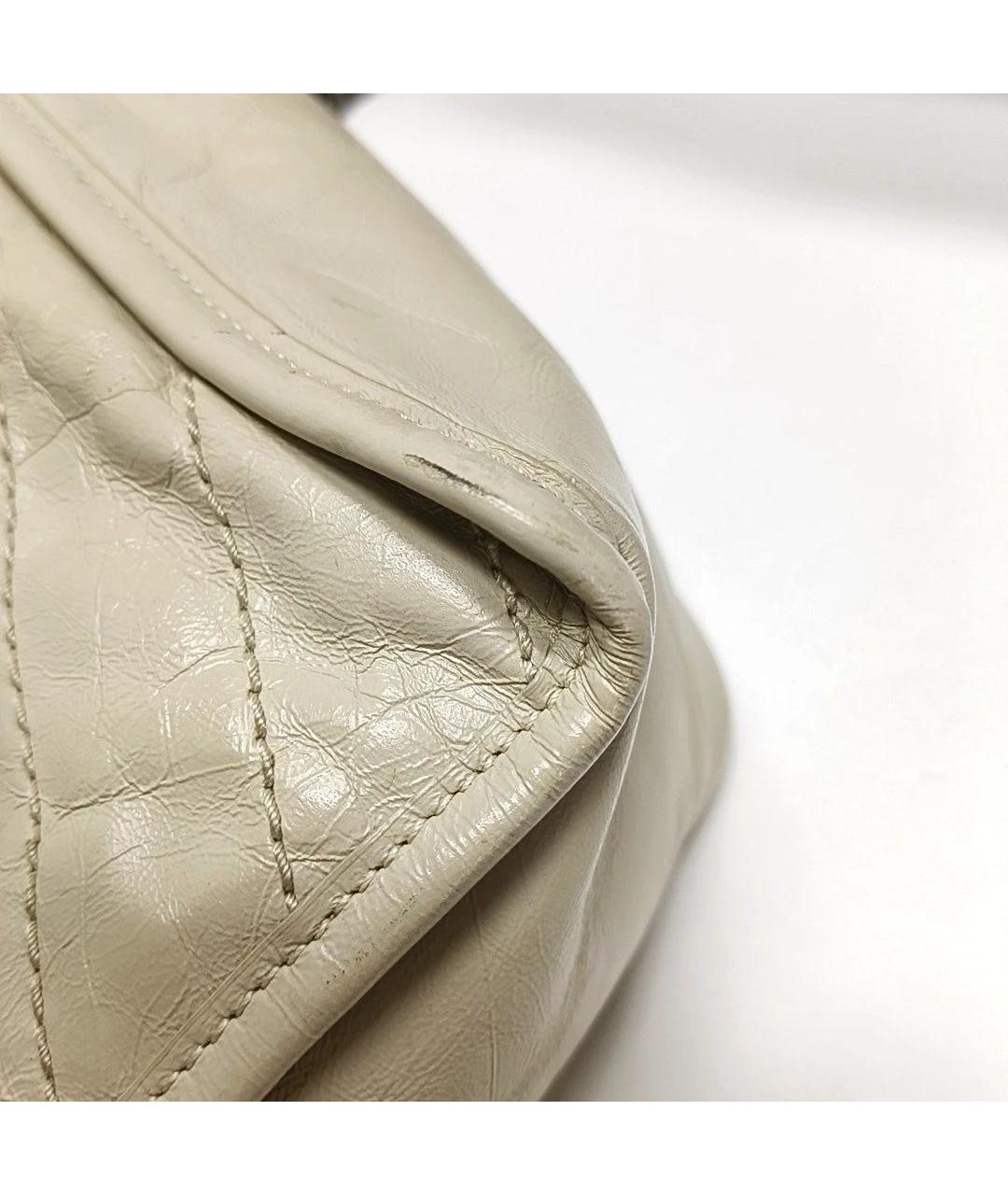 SAINT LAURENT Бежевая кожаная сумка через плечо, фото 8