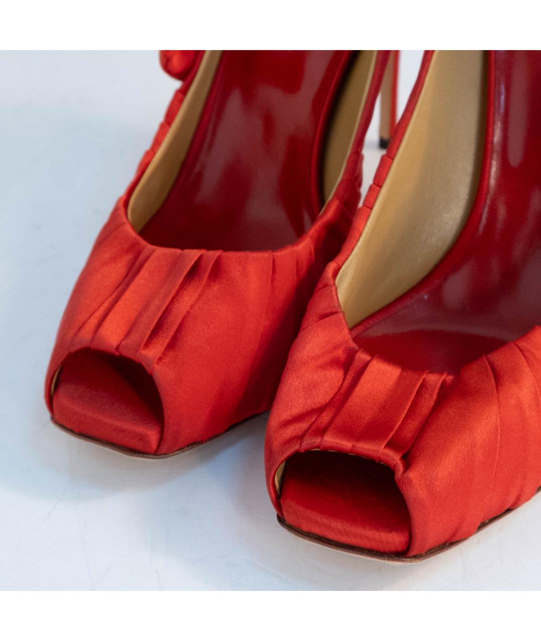 VALENTINO Красные текстильные туфли, фото 3