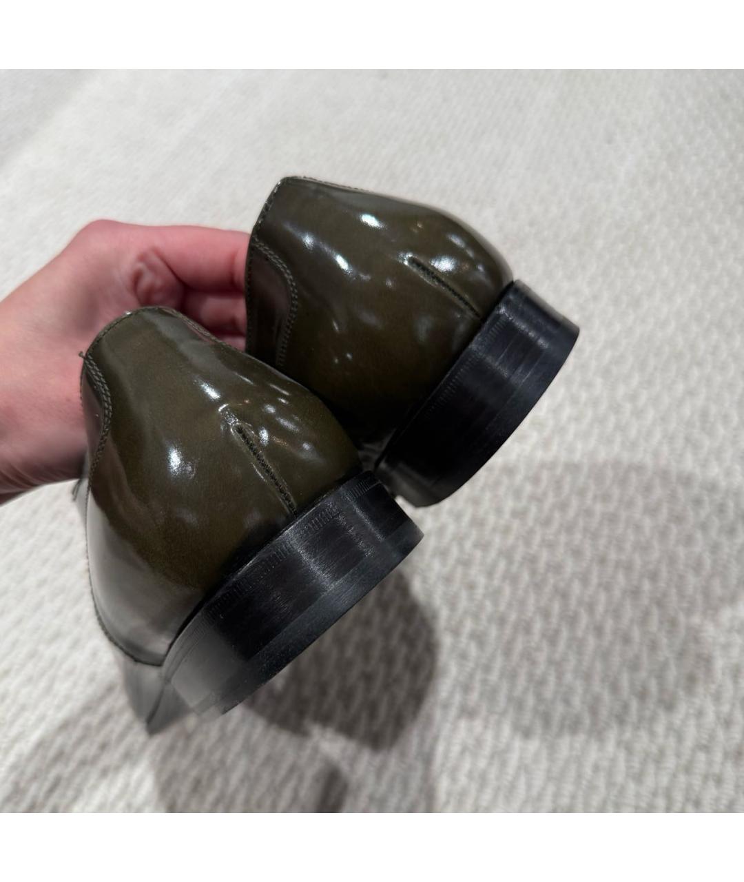 DOLCE&GABBANA Хаки туфли из лакированной кожи, фото 2