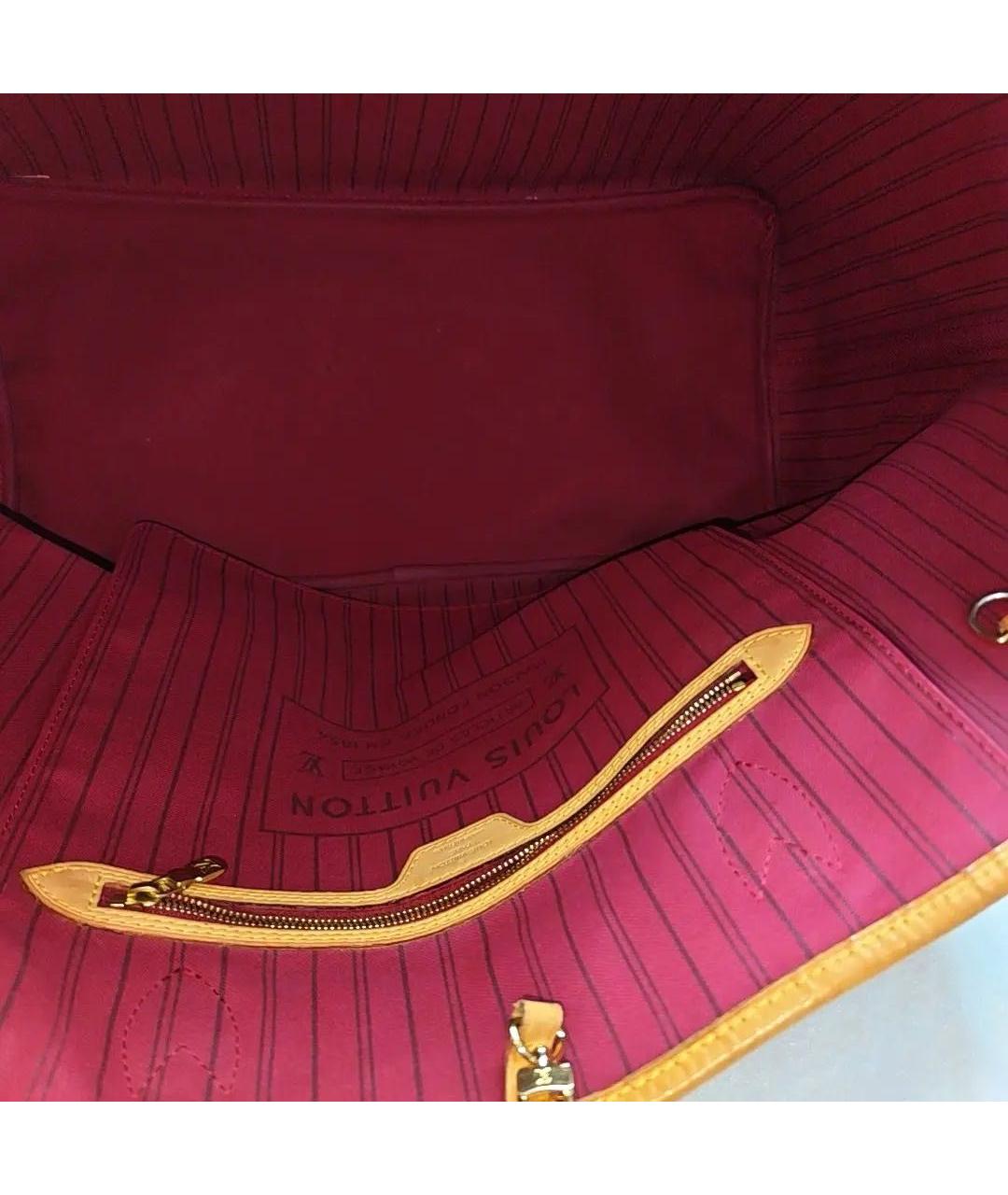 LOUIS VUITTON Коричневая кожаная сумка тоут, фото 6