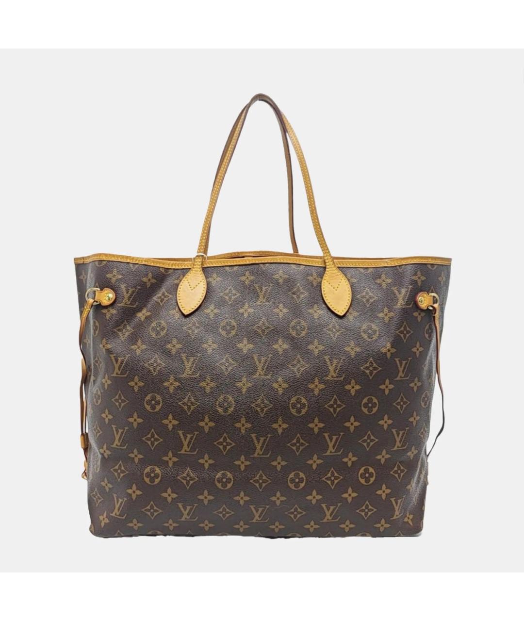 LOUIS VUITTON Коричневая кожаная сумка тоут, фото 4