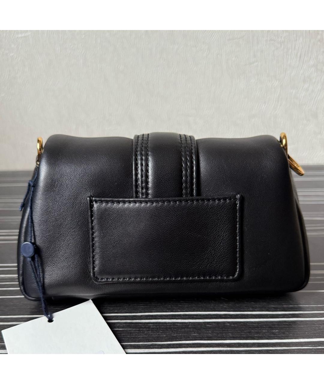 JACQUEMUS Черная кожаная сумка через плечо, фото 3