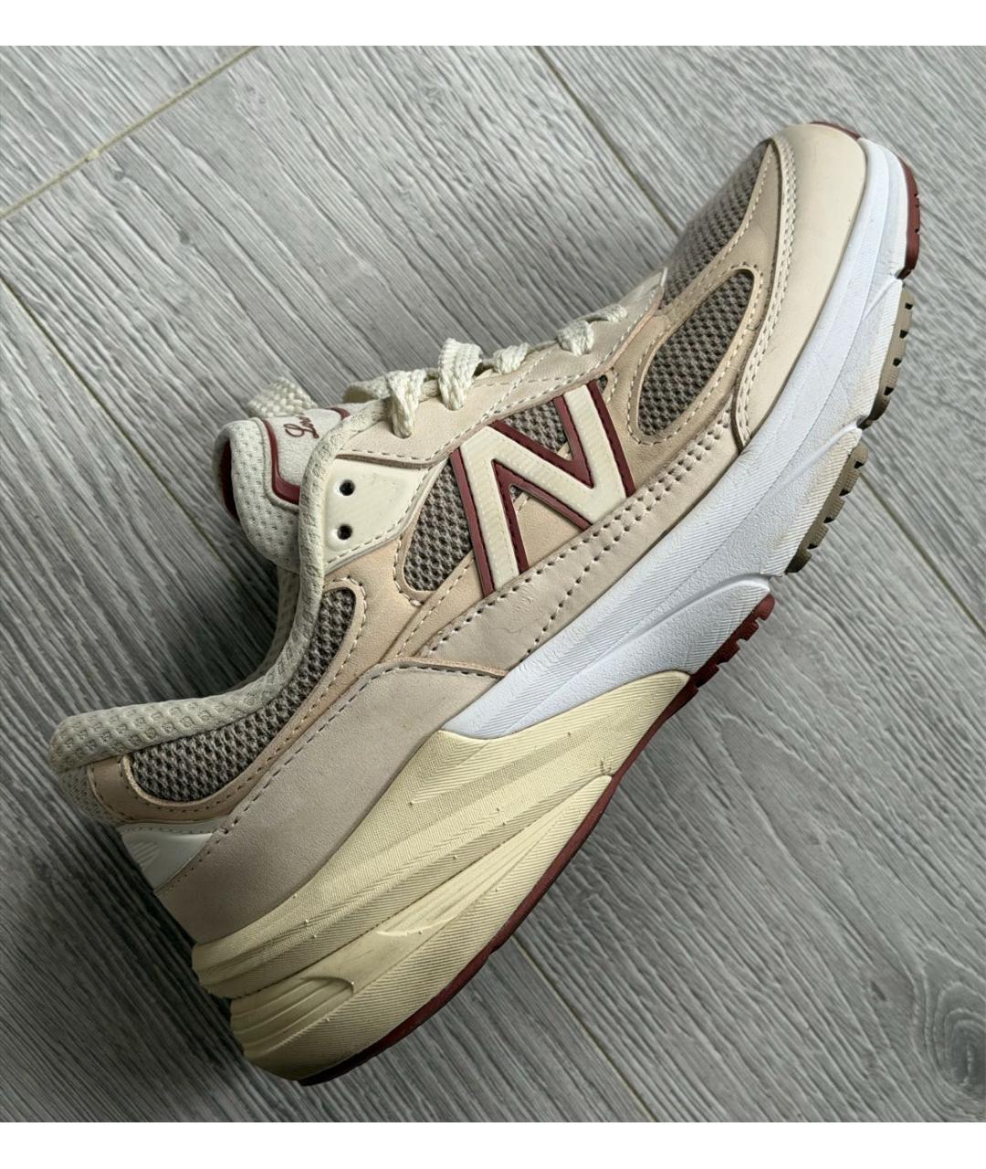 LORO PIANA Бежевые кожаные кроссовки, фото 3