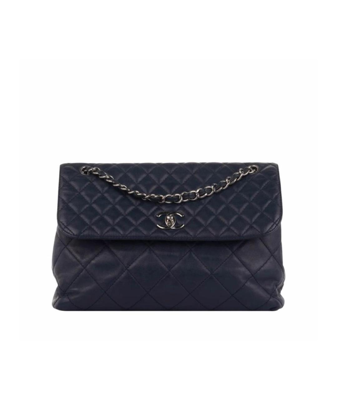 CHANEL Темно-синяя кожаная сумка через плечо, фото 1