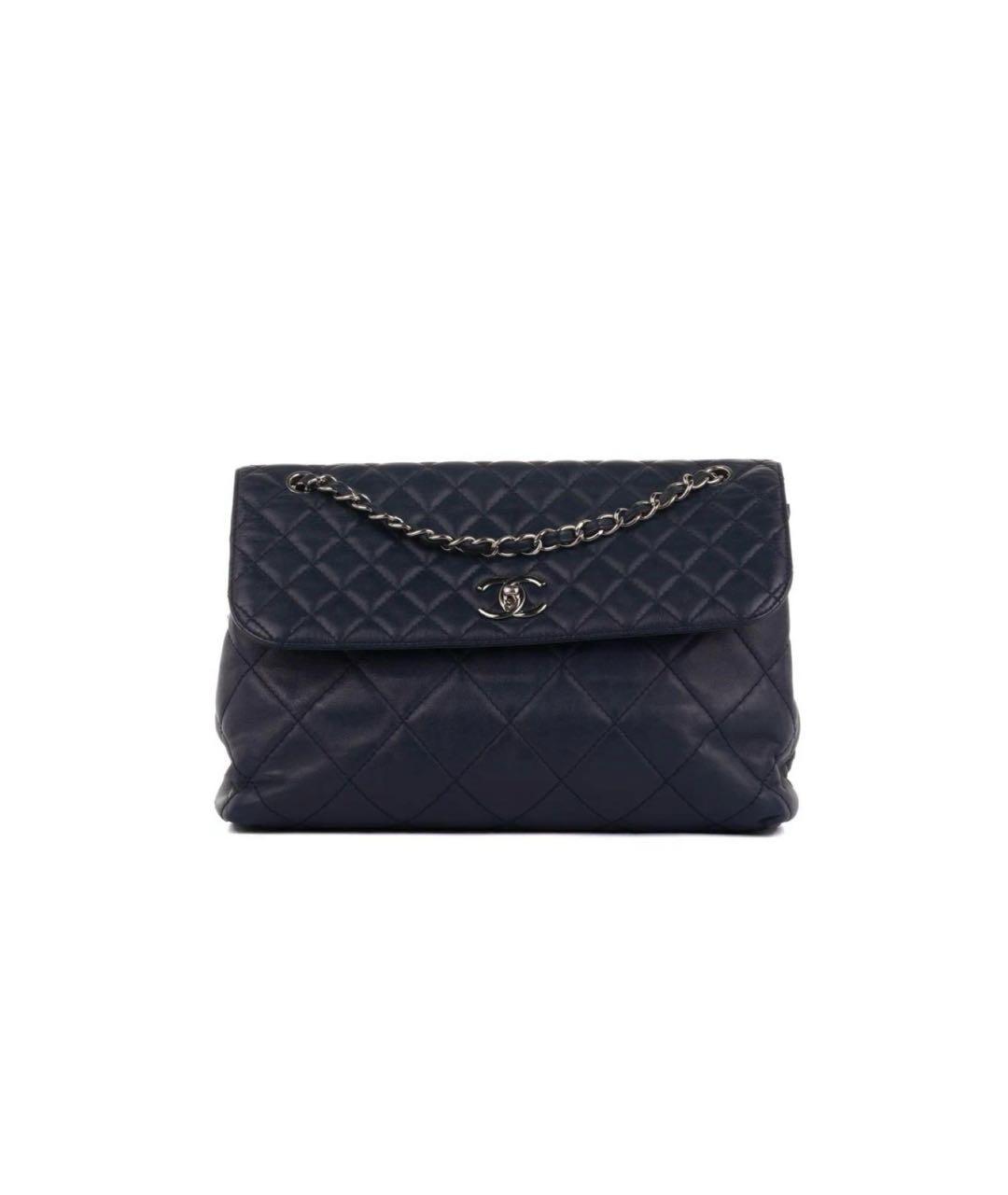 CHANEL Темно-синяя кожаная сумка через плечо, фото 8