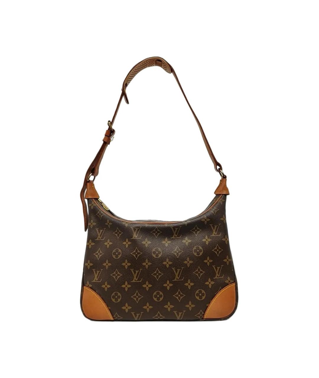 LOUIS VUITTON Коричневая кожаная сумка через плечо, фото 9