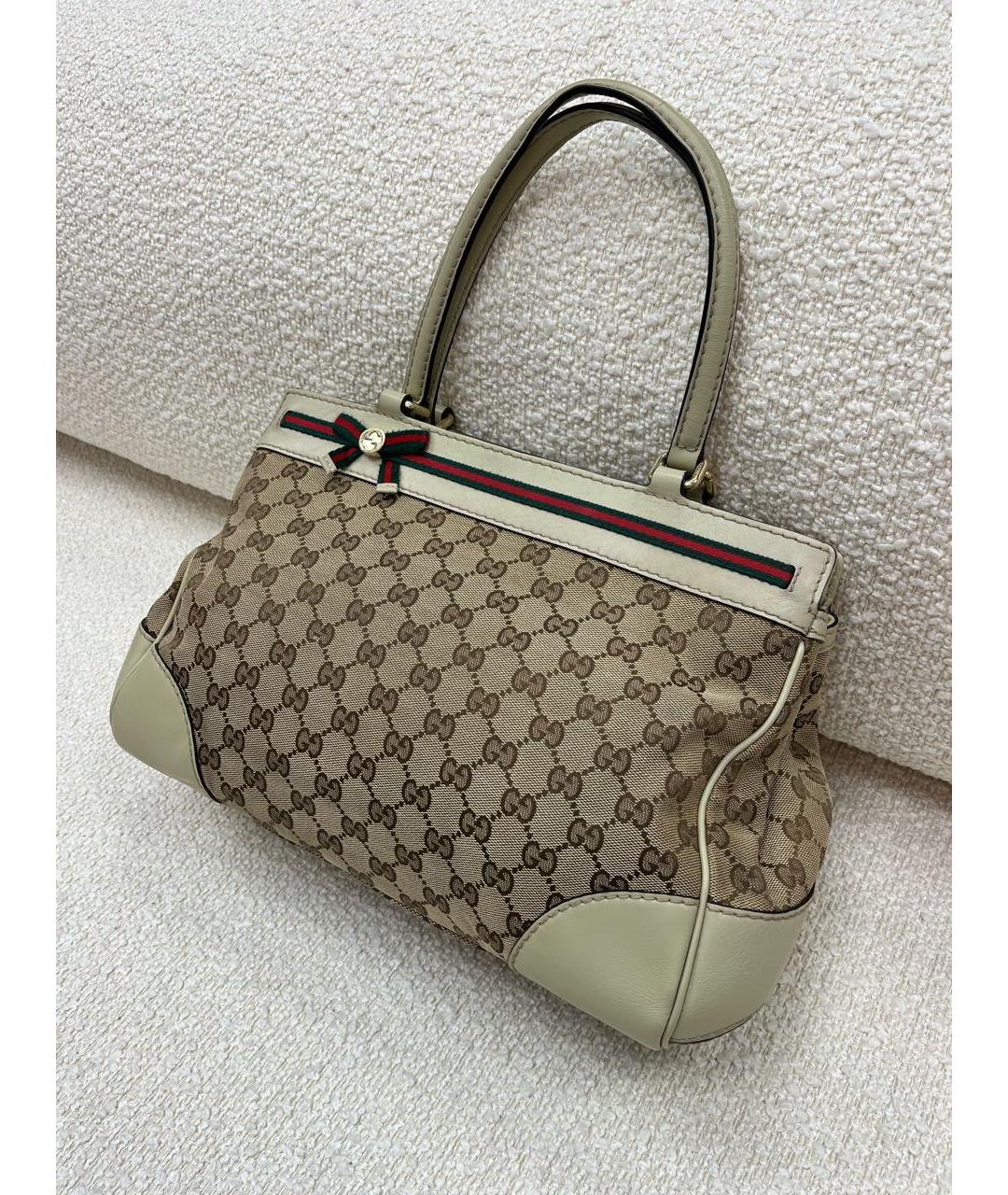 GUCCI Бежевая сумка с короткими ручками, фото 7