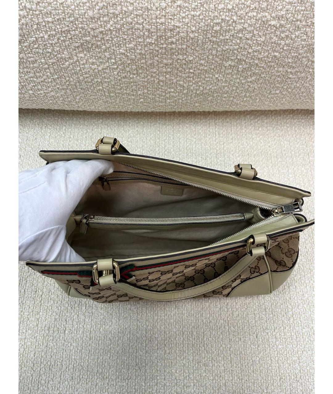 GUCCI Бежевая сумка с короткими ручками, фото 4