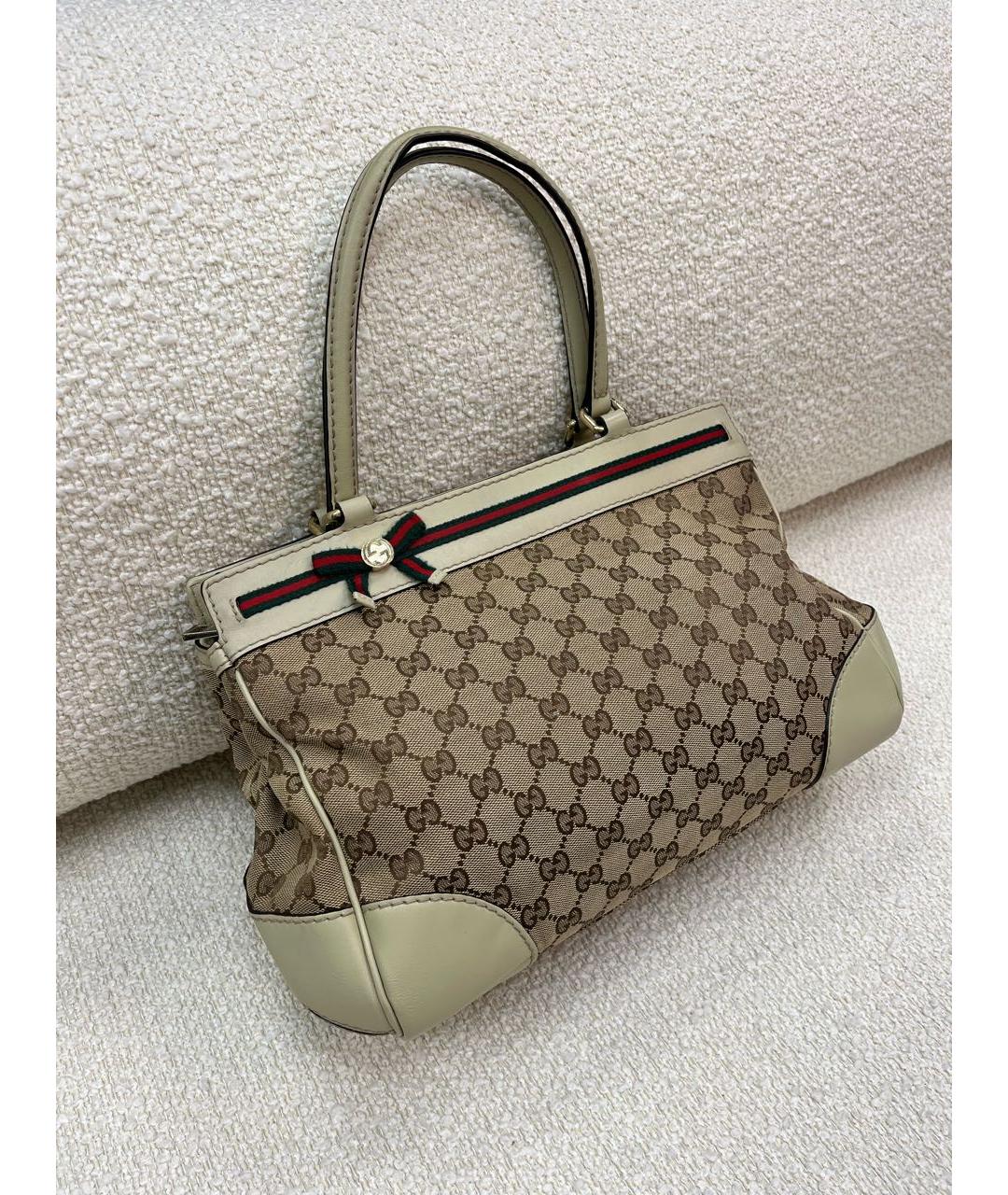 GUCCI Бежевая сумка с короткими ручками, фото 2