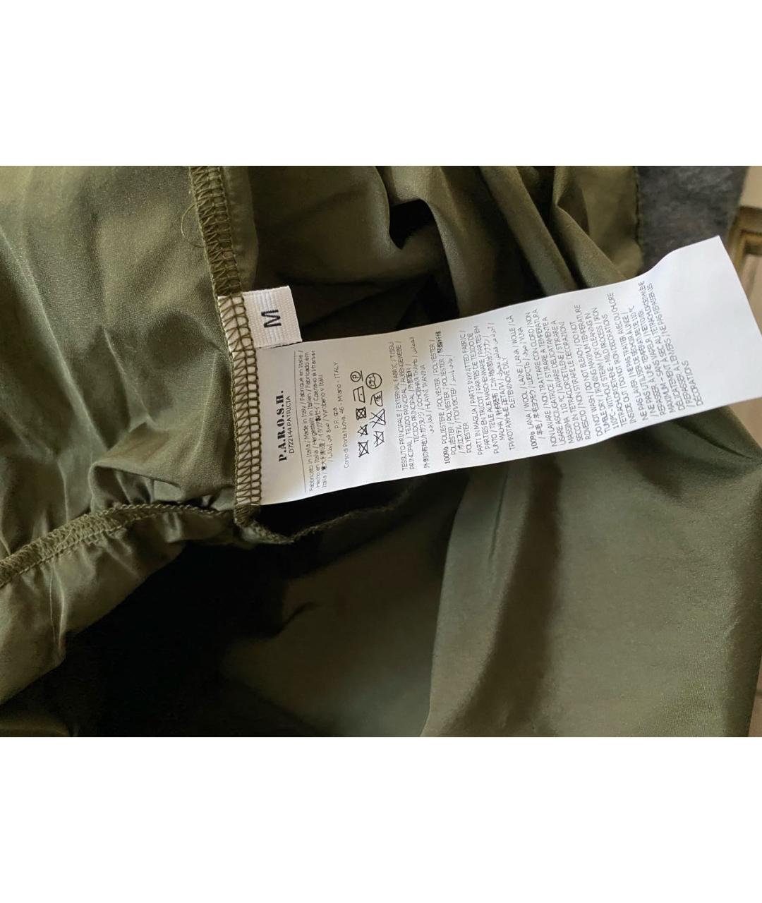 P.A.R.O.S.H. Хаки шерстяное повседневное платье, фото 8