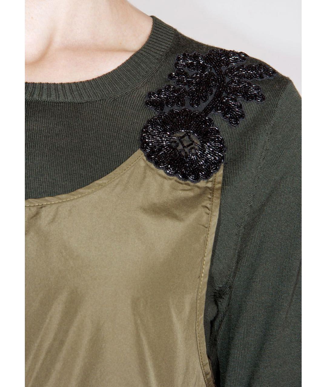 P.A.R.O.S.H. Хаки шерстяное повседневное платье, фото 4
