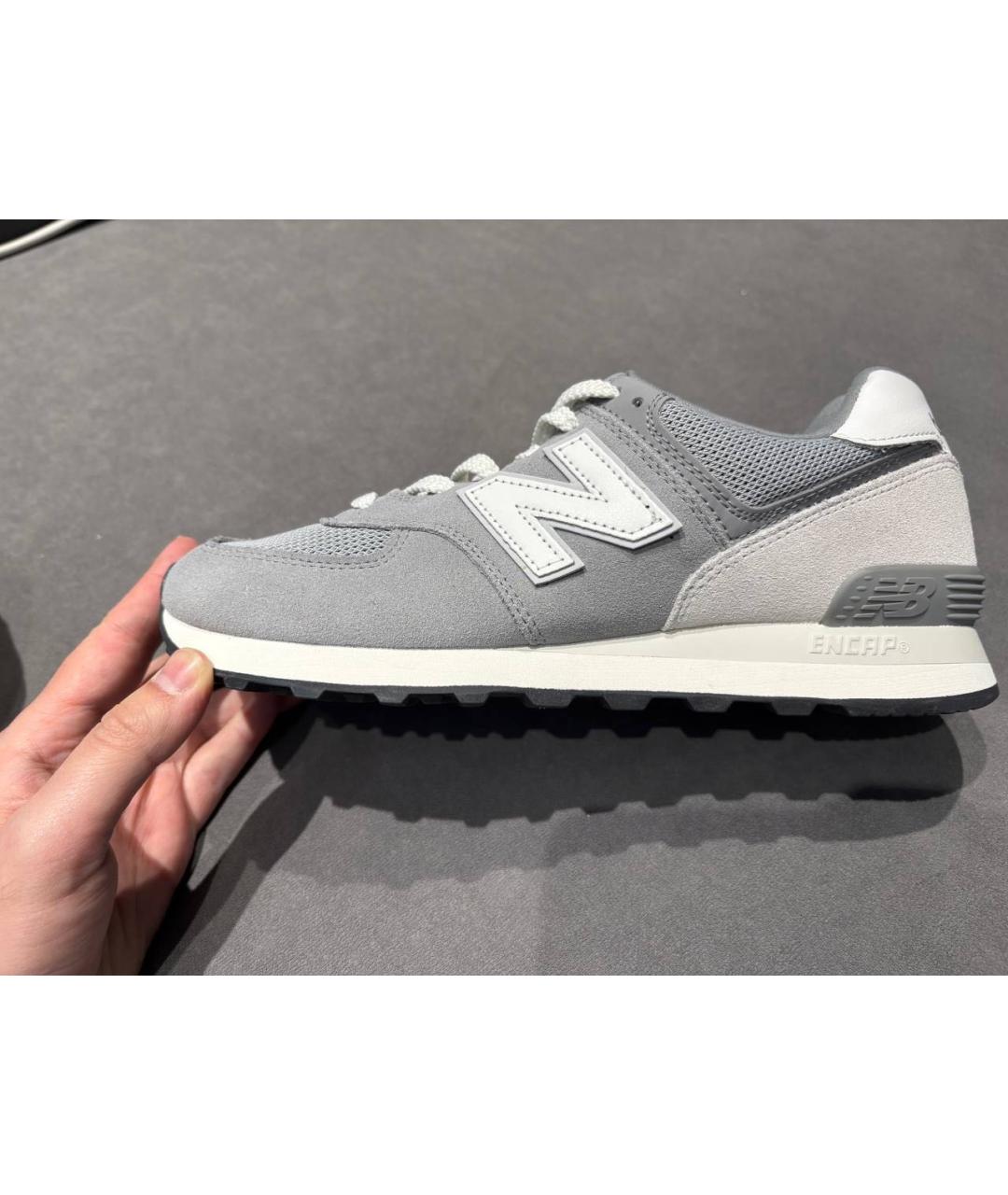 NEW BALANCE Серые замшевые низкие кроссовки / кеды, фото 5