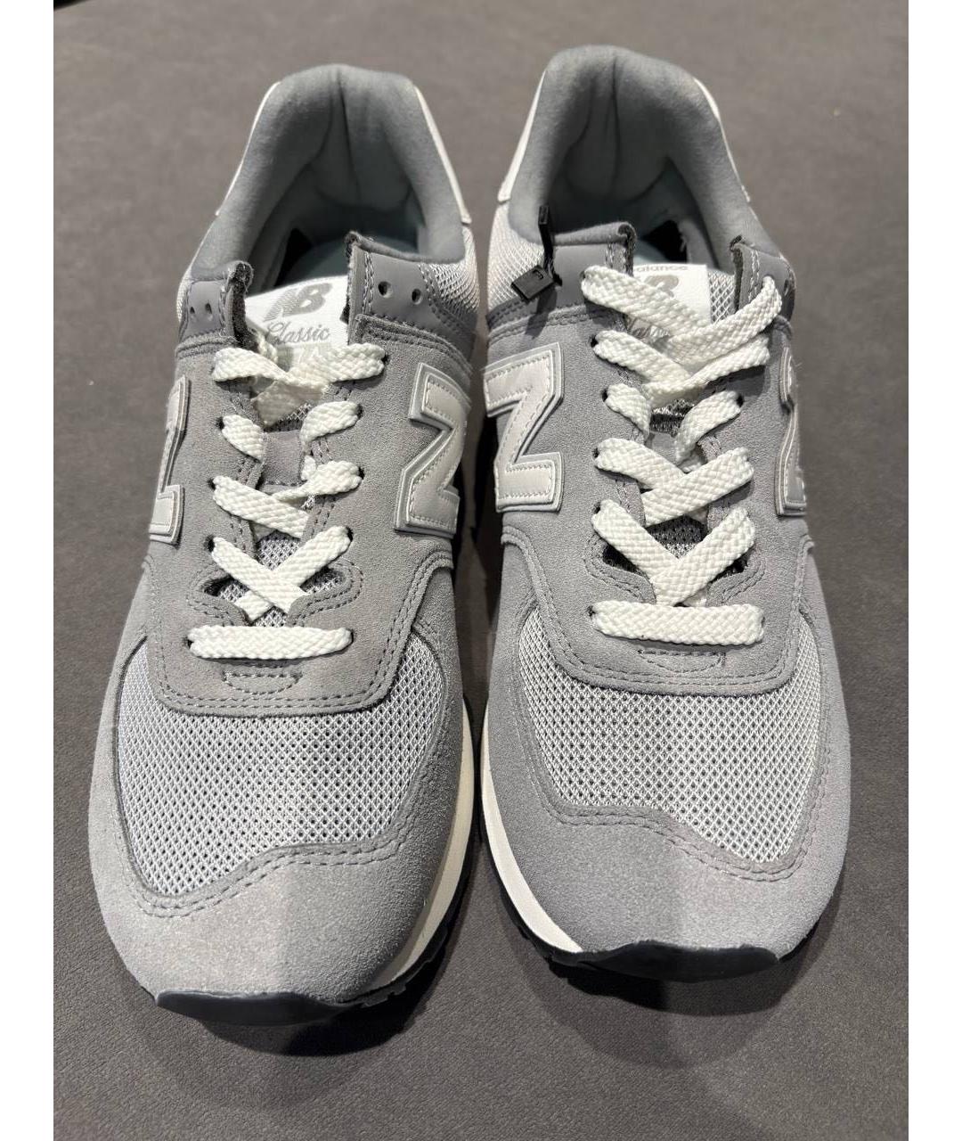 NEW BALANCE Серые замшевые низкие кроссовки / кеды, фото 2