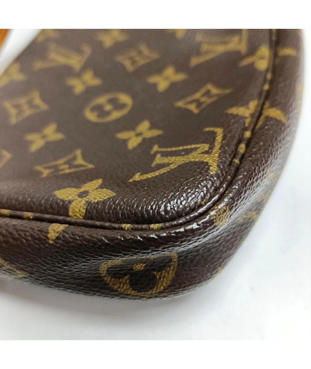 LOUIS VUITTON Коричневая кожаная сумка с короткими ручками, фото 5