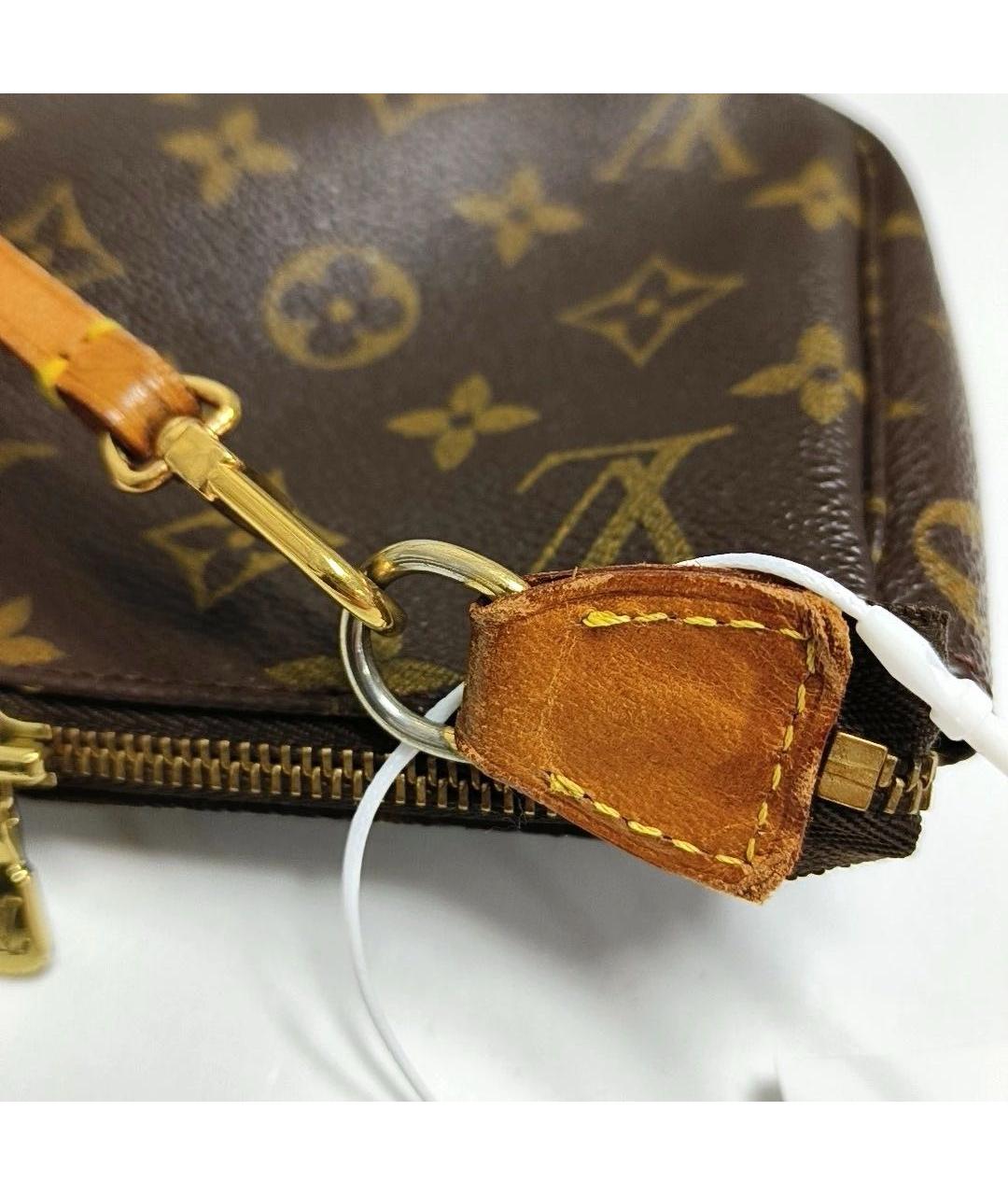 LOUIS VUITTON Коричневая кожаная сумка с короткими ручками, фото 7