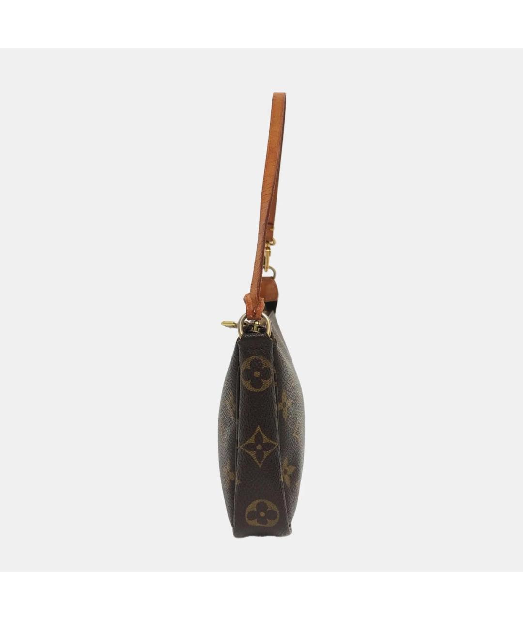 LOUIS VUITTON Коричневая кожаная сумка с короткими ручками, фото 3