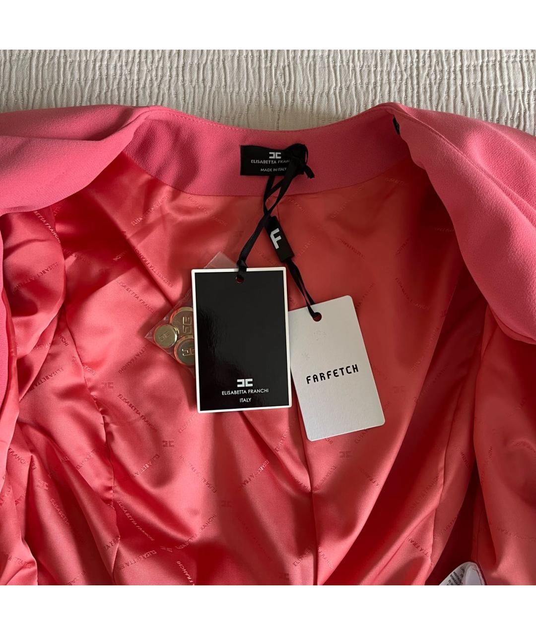 ELISABETTA FRANCHI Коралловое полиэстеровое повседневное платье, фото 3