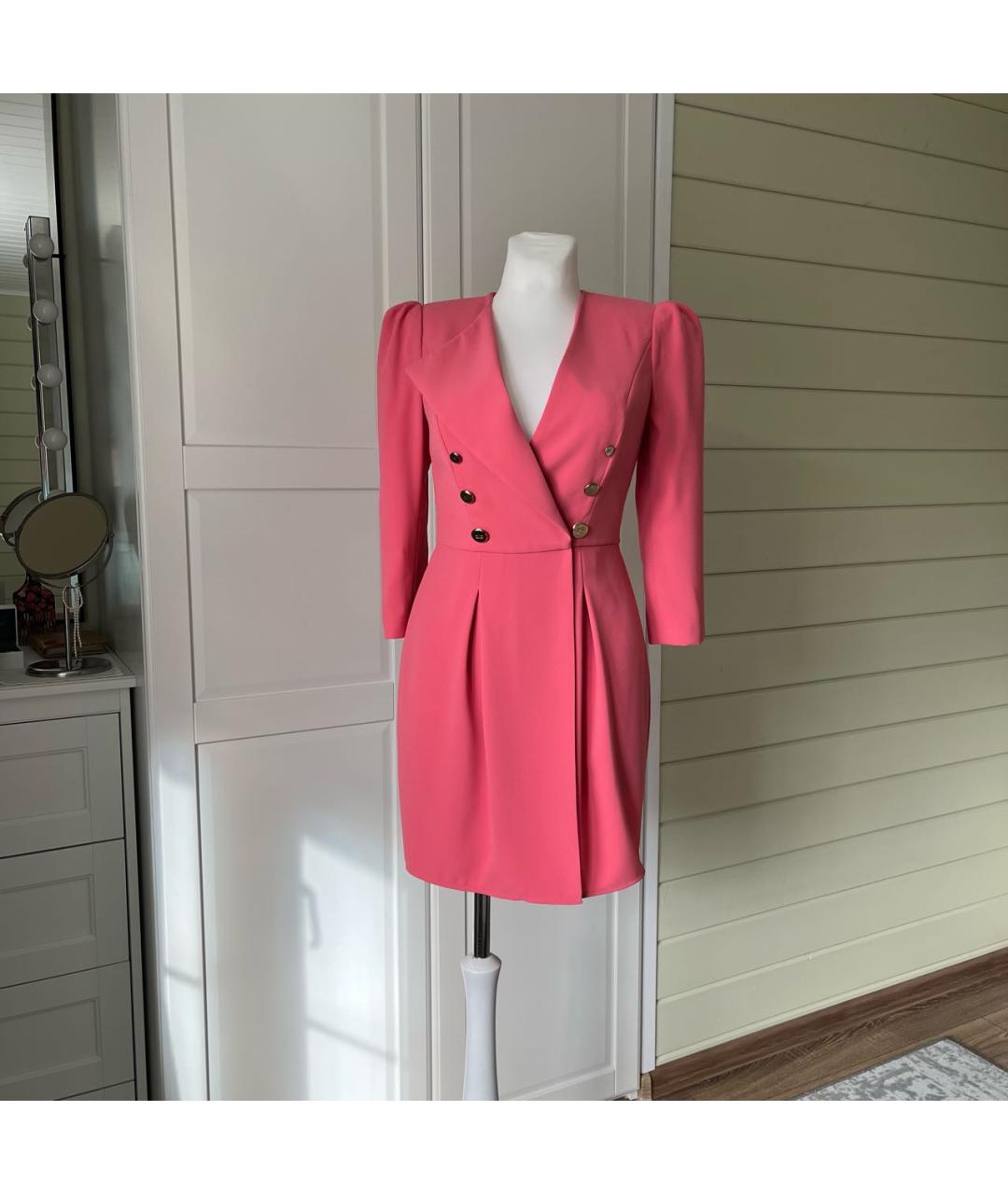 ELISABETTA FRANCHI Коралловое полиэстеровое повседневное платье, фото 9