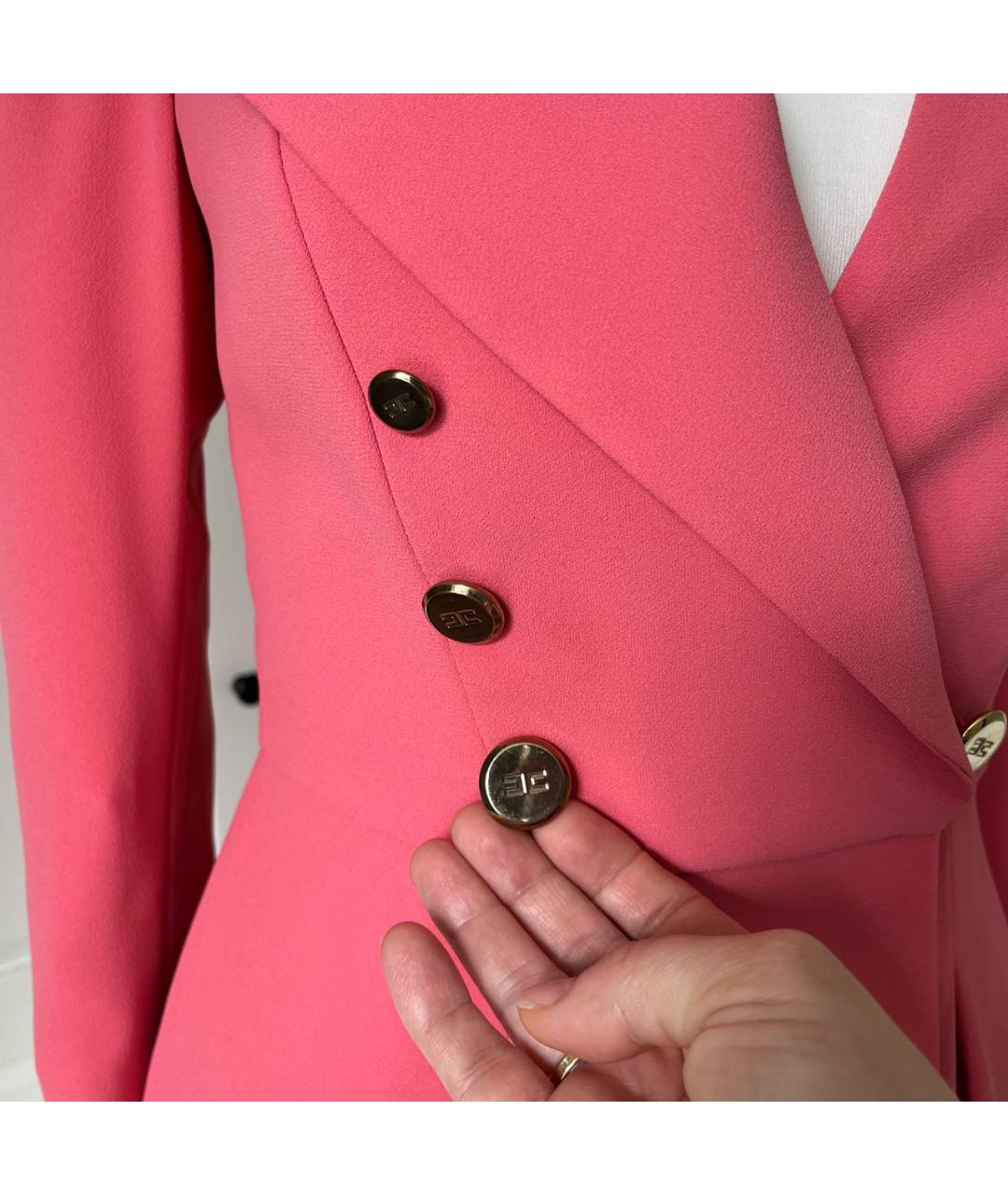 ELISABETTA FRANCHI Коралловое полиэстеровое повседневное платье, фото 4