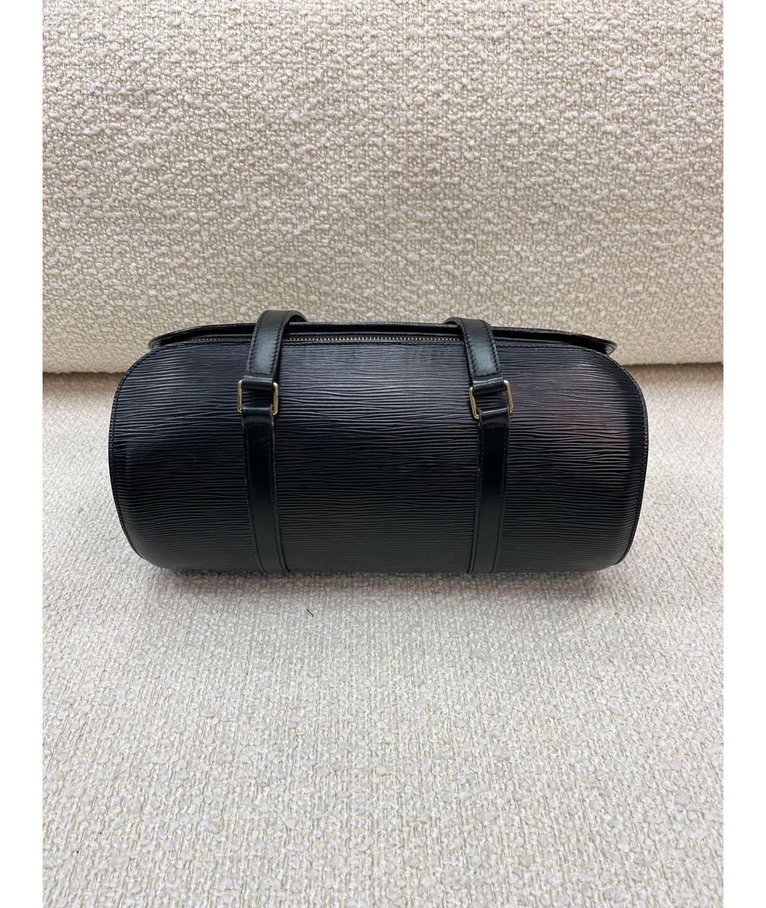 LOUIS VUITTON Черная кожаная сумка с короткими ручками, фото 3