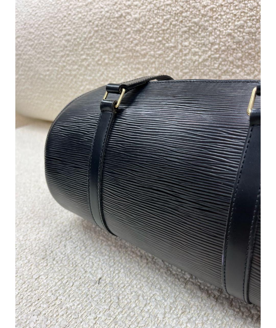 LOUIS VUITTON Черная кожаная сумка с короткими ручками, фото 7