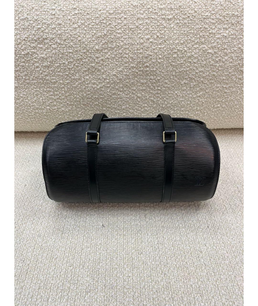 LOUIS VUITTON Черная кожаная сумка с короткими ручками, фото 9