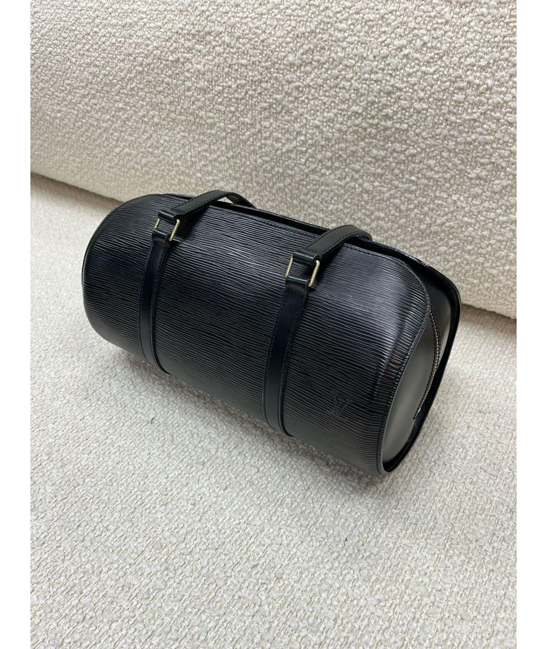 LOUIS VUITTON Черная кожаная сумка с короткими ручками, фото 2