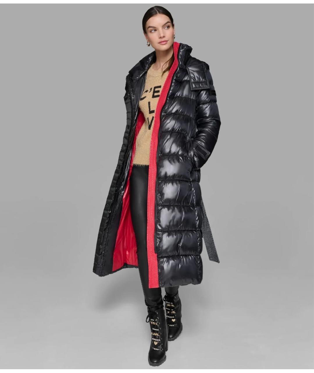 KARL LAGERFELD Черный полиэстеровый пуховик, фото 2