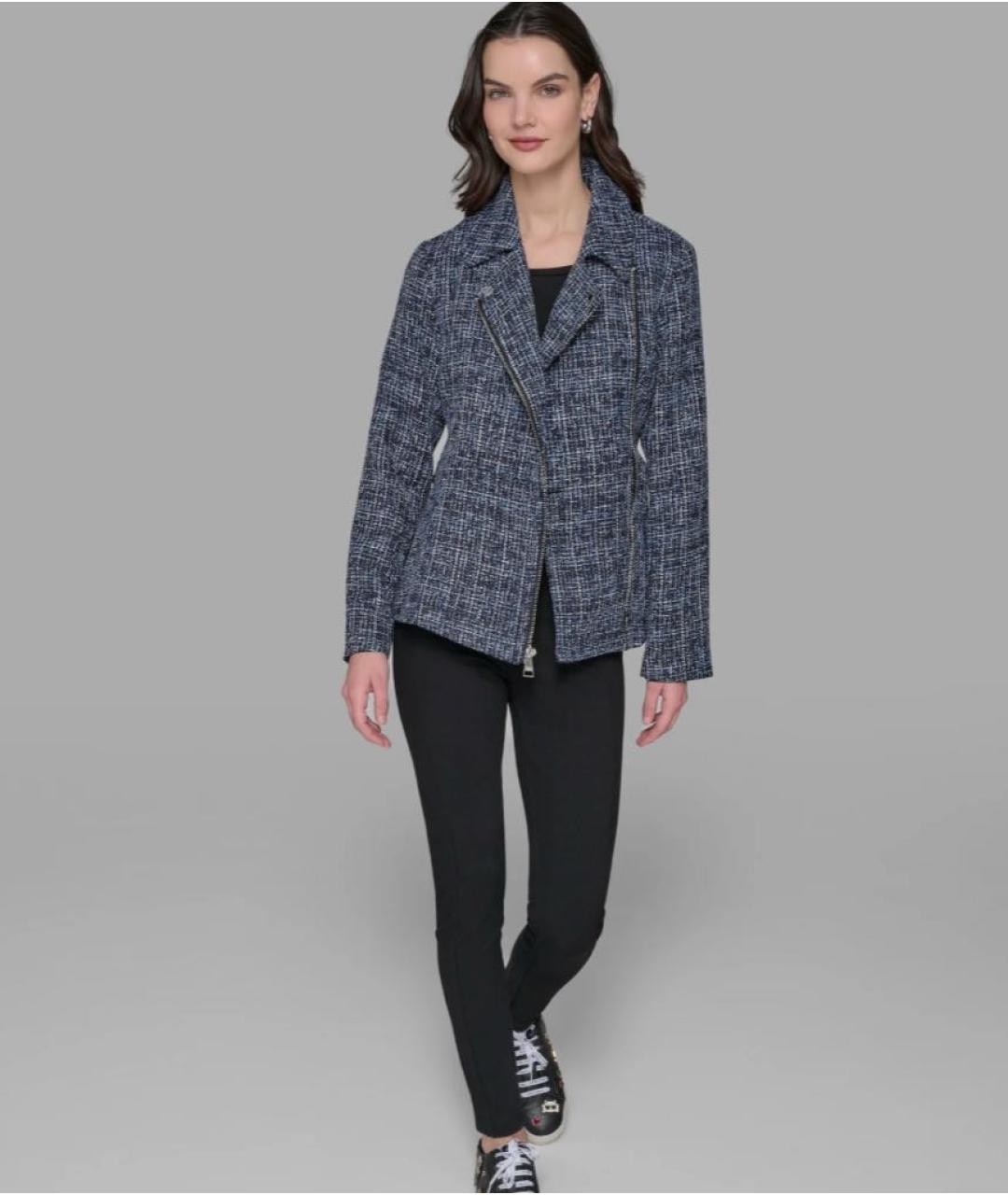 KARL LAGERFELD Синее твидовое пальто, фото 6