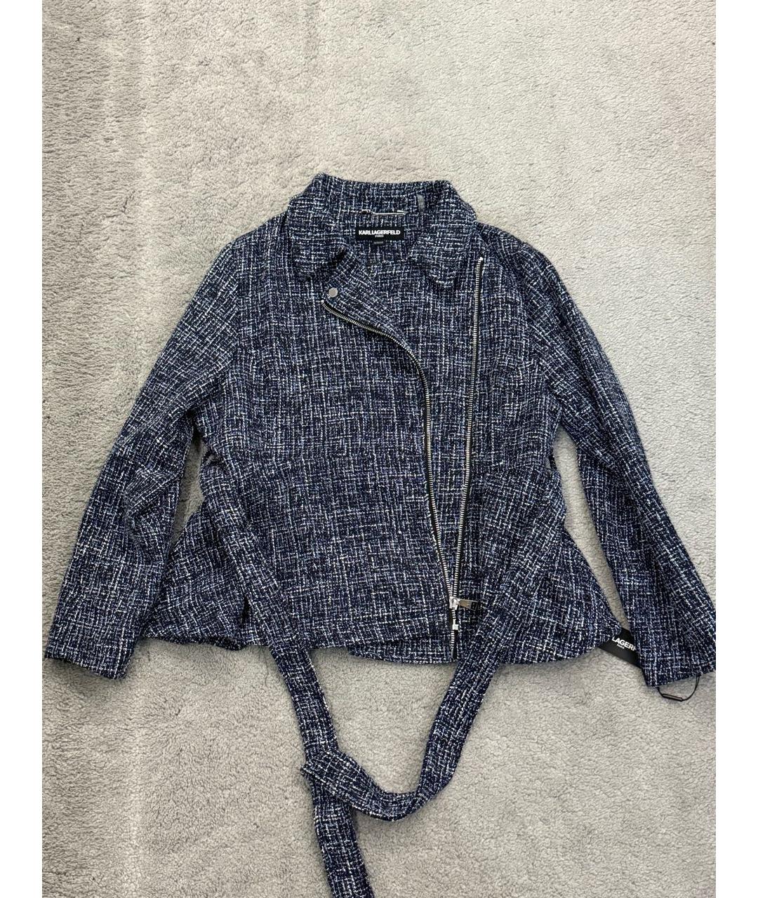 KARL LAGERFELD Синее твидовое пальто, фото 9