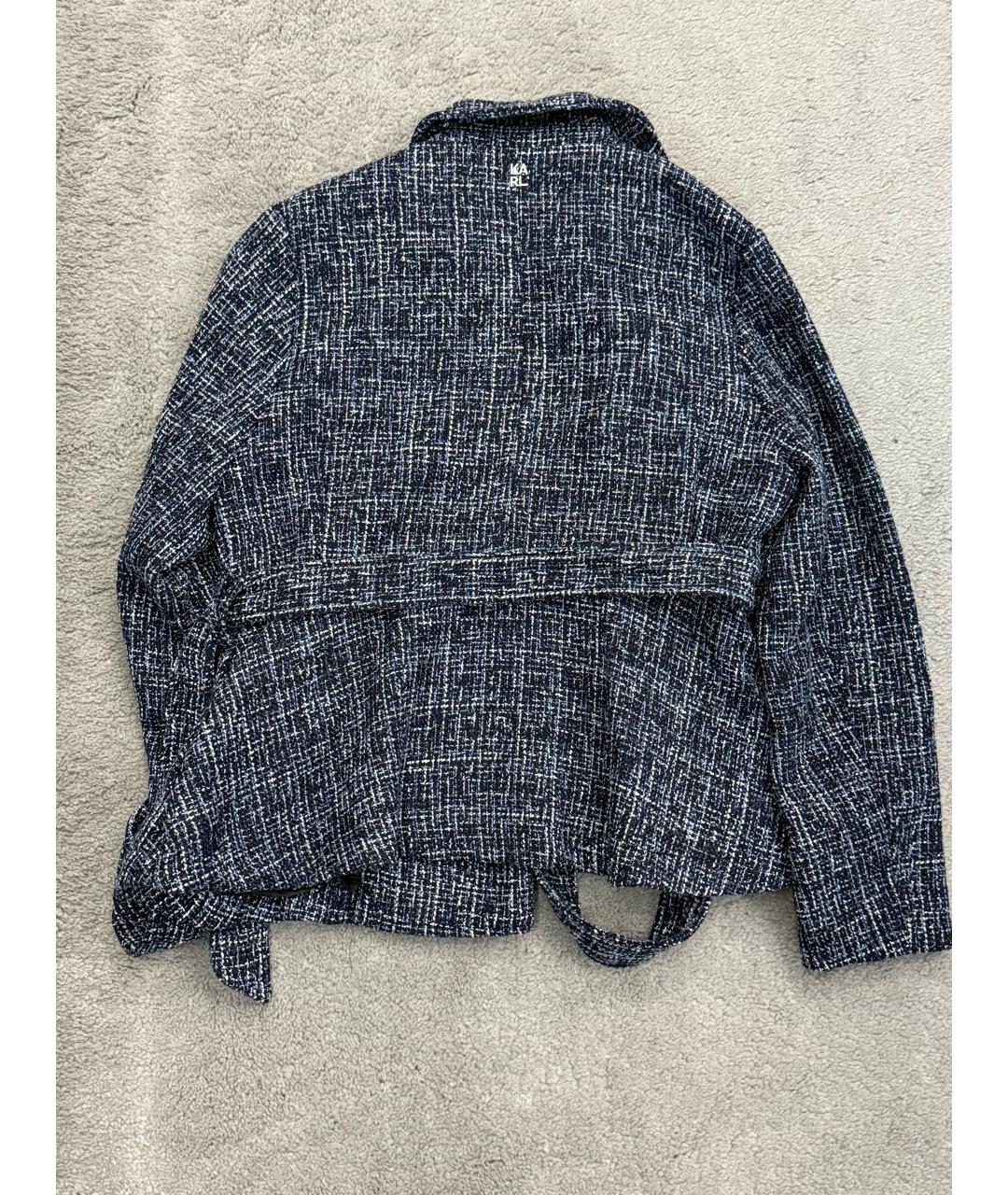 KARL LAGERFELD Синее твидовое пальто, фото 2