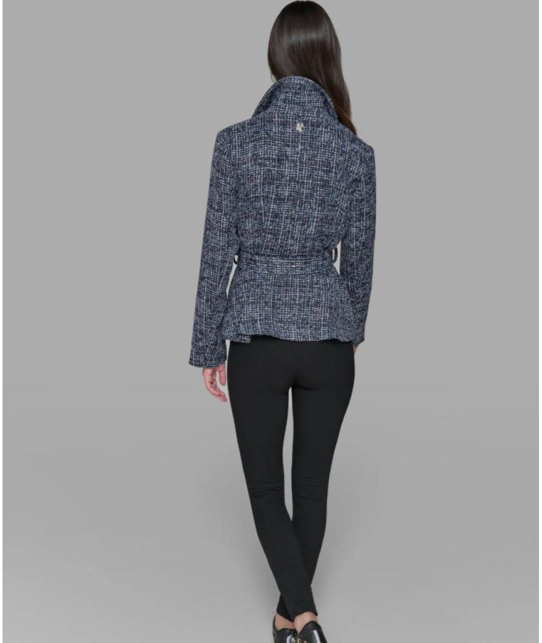 KARL LAGERFELD Синее твидовое пальто, фото 8