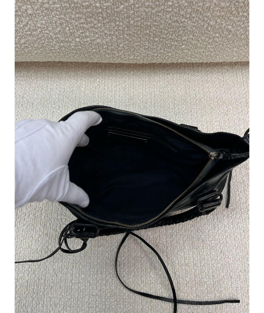 BALENCIAGA Черная сумка через плечо из лакированной кожи, фото 4