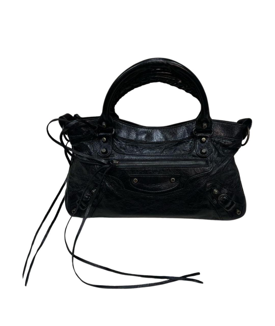 BALENCIAGA Черная сумка через плечо из лакированной кожи, фото 1