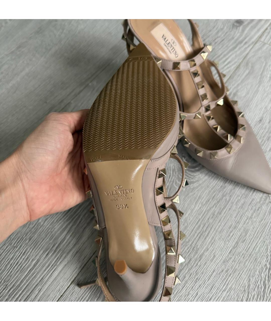 VALENTINO Бежевые кожаные туфли, фото 3