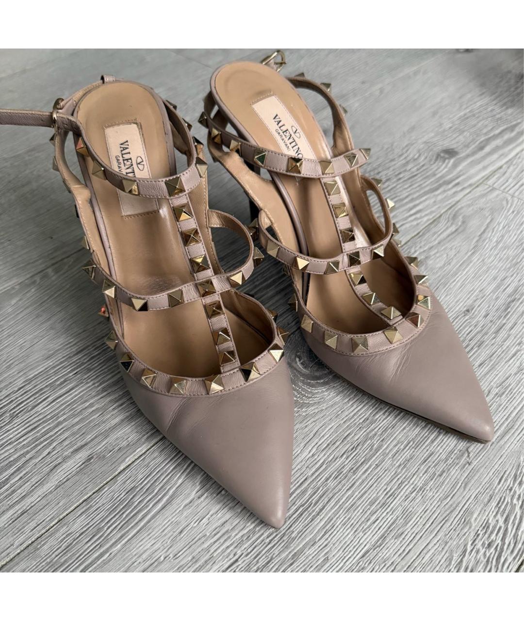 VALENTINO Бежевые кожаные туфли, фото 2