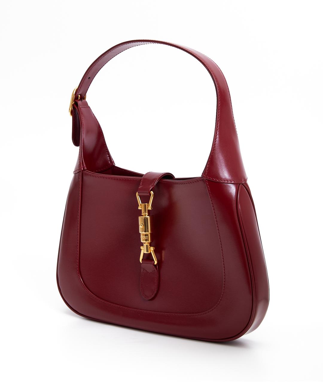 GUCCI Бордовая кожаная сумка с короткими ручками, фото 2