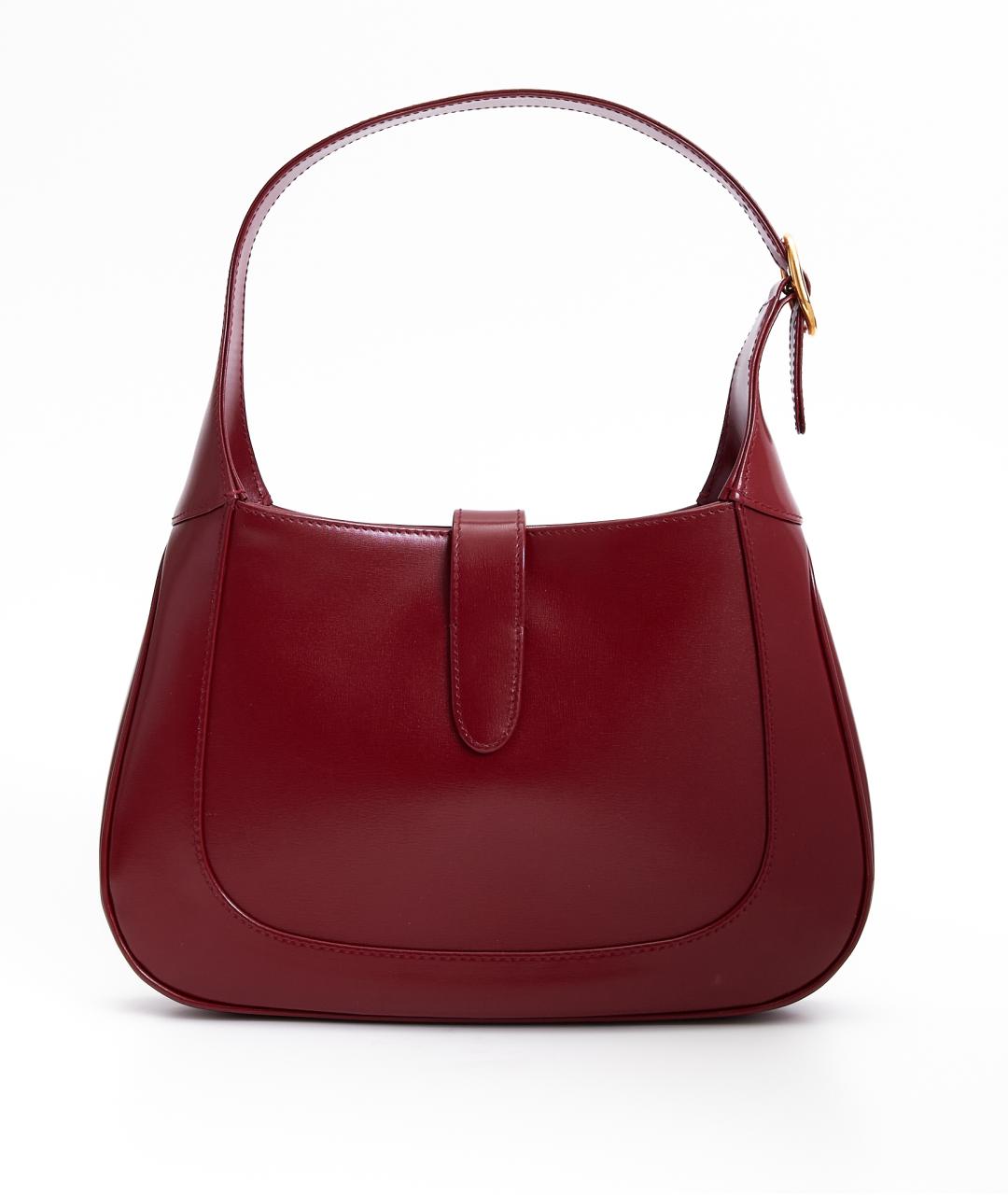 GUCCI Бордовая кожаная сумка с короткими ручками, фото 3