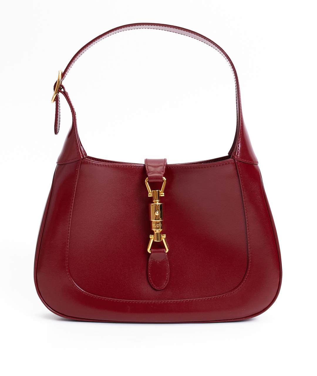 GUCCI Бордовая кожаная сумка с короткими ручками, фото 7