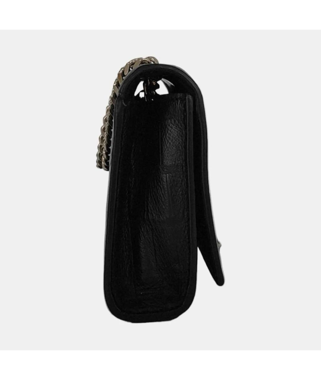 SAINT LAURENT Черная кожаная сумка через плечо, фото 3