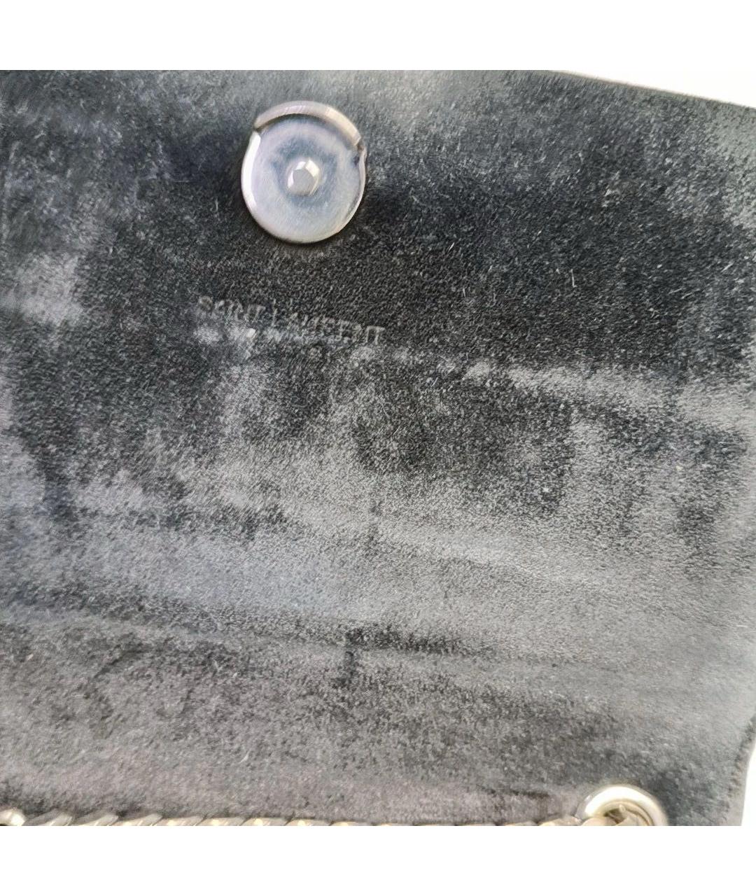 SAINT LAURENT Черная кожаная сумка через плечо, фото 5