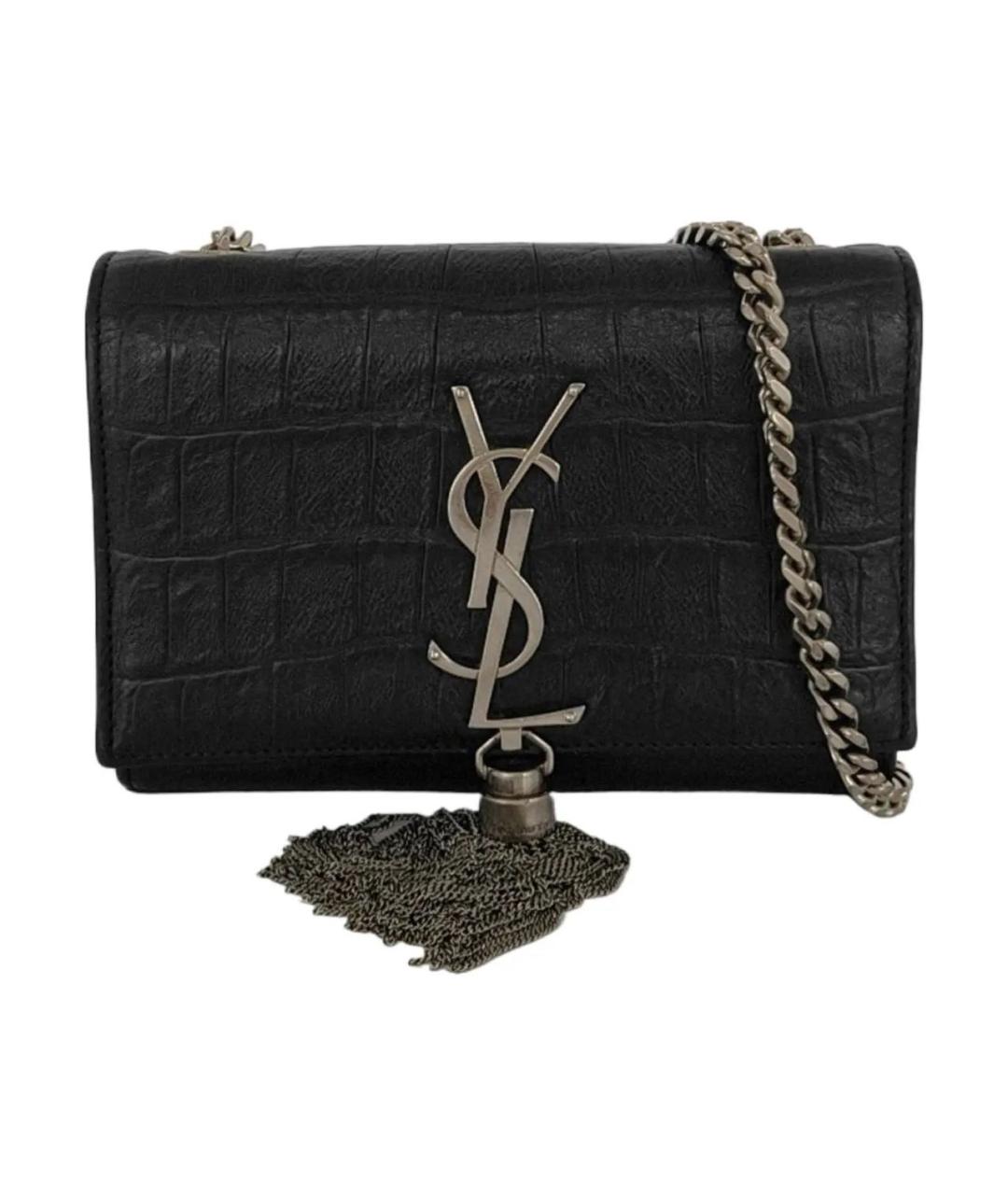 SAINT LAURENT Черная кожаная сумка через плечо, фото 1