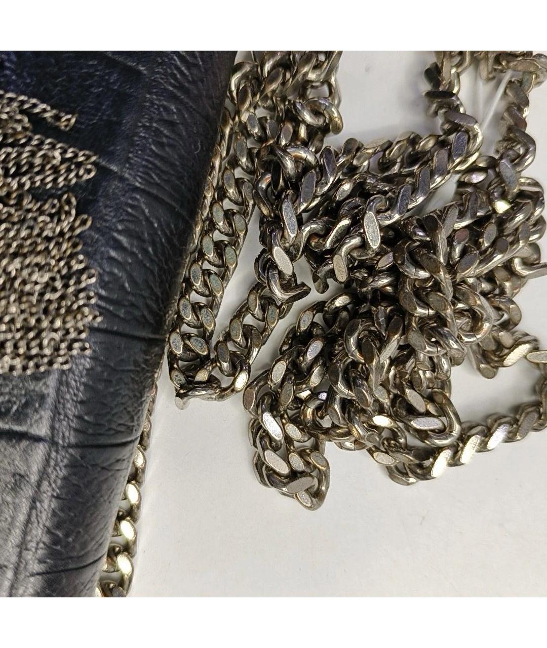 SAINT LAURENT Черная кожаная сумка через плечо, фото 8