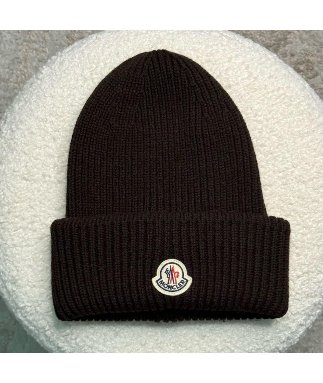 MONCLER Коричневая кашемировая шапка, фото 7