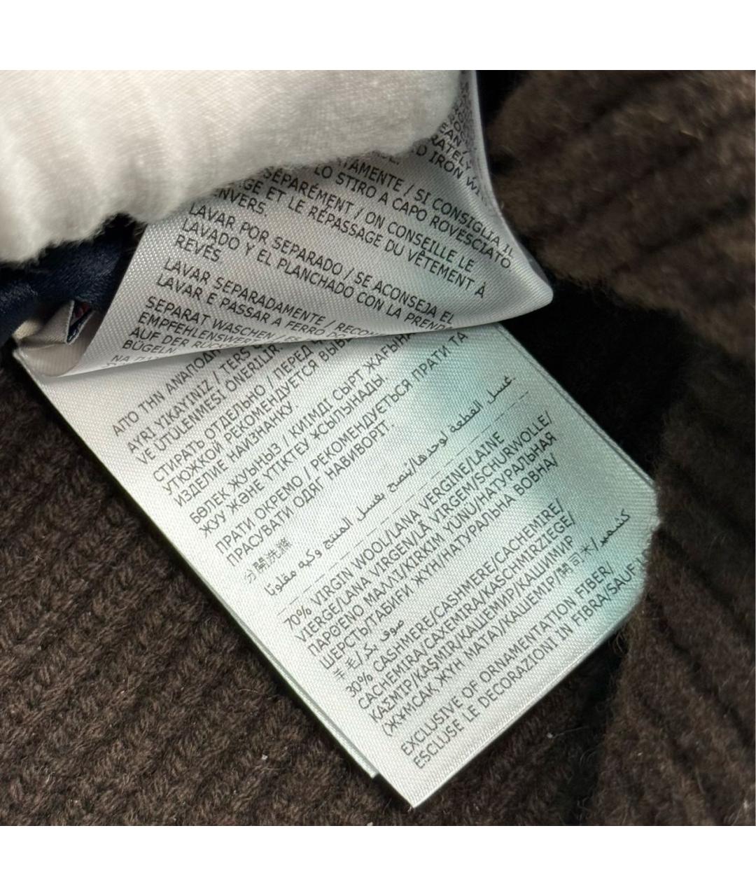 MONCLER Коричневая кашемировая шапка, фото 5