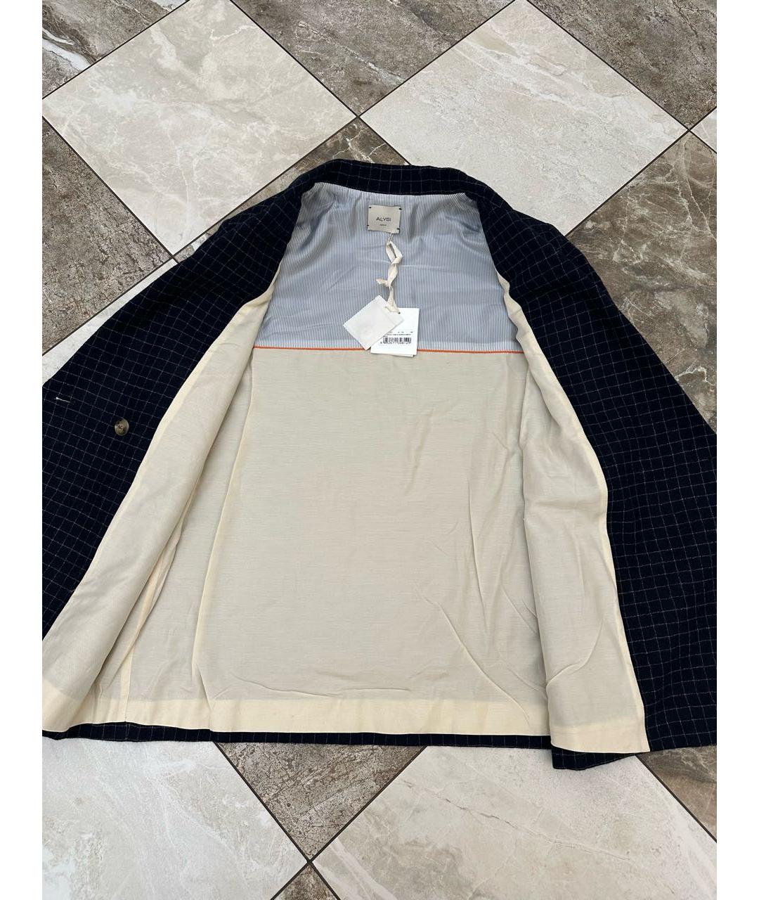 ALYSI Темно-синий шерстяной жакет/пиджак, фото 3