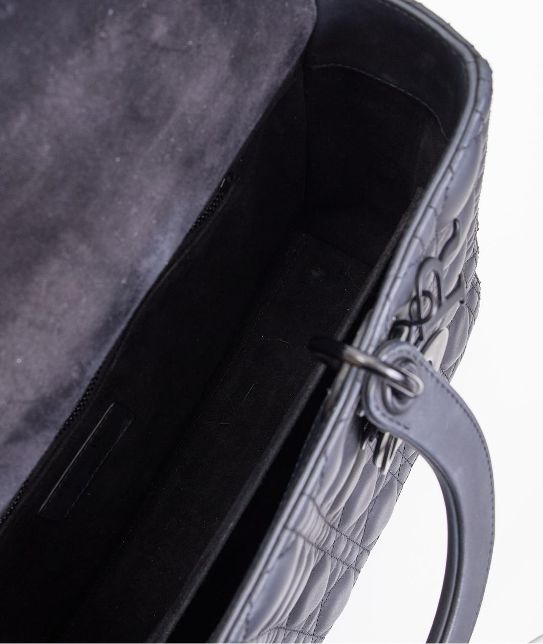 CHRISTIAN DIOR Черная кожаная сумка с короткими ручками, фото 7